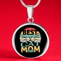 Cat Mom Best Ever Circle Necklace Stainless Steel or 18k Gold 18-22-Express Your Love Gifts