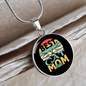 Cat Mom Best Ever Circle Necklace Stainless Steel or 18k Gold 18-22-Express Your Love Gifts