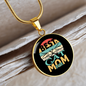 Cat Mom Best Ever Circle Necklace Stainless Steel or 18k Gold 18-22-Express Your Love Gifts