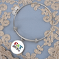 Cat Mom Design Bracelet Stainless Steel or 18k Gold Circle Bangle-Express Your Love Gifts