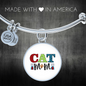 Cat Mom Design Bracelet Stainless Steel or 18k Gold Circle Bangle-Express Your Love Gifts