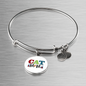 Cat Mom Design Bracelet Stainless Steel or 18k Gold Circle Bangle-Express Your Love Gifts