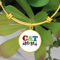 Cat Mom Design Bracelet Stainless Steel or 18k Gold Circle Bangle-Express Your Love Gifts