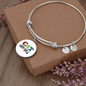 Cat Mom Design Bracelet Stainless Steel or 18k Gold Circle Bangle-Express Your Love Gifts