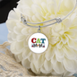 Cat Mom Design Bracelet Stainless Steel or 18k Gold Circle Bangle-Express Your Love Gifts