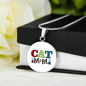 Cat Mom Design Circle Necklace Stainless Steel or 18k Gold 18-22"-Express Your Love Gifts