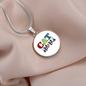 Cat Mom Design Circle Necklace Stainless Steel or 18k Gold 18-22"-Express Your Love Gifts