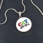 Cat Mom Design Circle Necklace Stainless Steel or 18k Gold 18-22"-Express Your Love Gifts