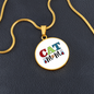 Cat Mom Design Circle Necklace Stainless Steel or 18k Gold 18-22"-Express Your Love Gifts