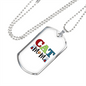 Cat Mom Design Necklace Stainless Steel or 18k Gold Dog Tag 24" Chain-Express Your Love Gifts