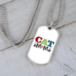 Cat Mom Design Necklace Stainless Steel or 18k Gold Dog Tag 24" Chain-Express Your Love Gifts