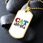Cat Mom Design Necklace Stainless Steel or 18k Gold Dog Tag 24" Chain-Express Your Love Gifts