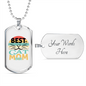 Cat Mom Ever Necklace Stainless Steel or 18k Gold Dog Tag 24" Chain-Express Your Love Gifts