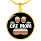 Cat Mom Feet Circle Necklace Stainless Steel or 18k Gold 18-22-Express Your Love Gifts