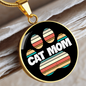 Cat Mom Feet Circle Necklace Stainless Steel or 18k Gold 18-22-Express Your Love Gifts