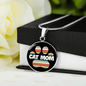 Cat Mom Feet Circle Necklace Stainless Steel or 18k Gold 18-22-Express Your Love Gifts