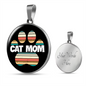 Cat Mom Feet Circle Necklace Stainless Steel or 18k Gold 18-22-Express Your Love Gifts