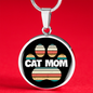Cat Mom Feet Circle Necklace Stainless Steel or 18k Gold 18-22-Express Your Love Gifts