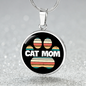 Cat Mom Feet Circle Necklace Stainless Steel or 18k Gold 18-22-Express Your Love Gifts