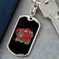 Cat Mom Heart Paw Keychain Stainless Steel or 18k Gold Dog Tag Keyring-Express Your Love Gifts