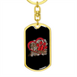 Cat Mom Heart Paw Keychain Stainless Steel or 18k Gold Dog Tag Keyring-Express Your Love Gifts