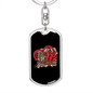 Cat Mom Heart Paw Keychain Stainless Steel or 18k Gold Dog Tag Keyring-Express Your Love Gifts