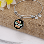 Cat Mom Paw Bracelet Stainless Steel or 18k Gold Circle Bangle-Express Your Love Gifts