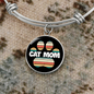 Cat Mom Paw Bracelet Stainless Steel or 18k Gold Circle Bangle-Express Your Love Gifts