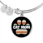 Cat Mom Paw Bracelet Stainless Steel or 18k Gold Circle Bangle-Express Your Love Gifts