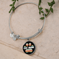 Cat Mom Paw Bracelet Stainless Steel or 18k Gold Circle Bangle-Express Your Love Gifts