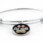Cat Mom Paw Bracelet Stainless Steel or 18k Gold Circle Bangle-Express Your Love Gifts
