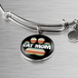 Cat Mom Paw Bracelet Stainless Steel or 18k Gold Circle Bangle-Express Your Love Gifts