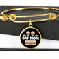Cat Mom Paw Bracelet Stainless Steel or 18k Gold Circle Bangle-Express Your Love Gifts