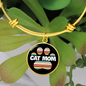 Cat Mom Paw Bracelet Stainless Steel or 18k Gold Circle Bangle-Express Your Love Gifts