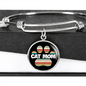 Cat Mom Paw Bracelet Stainless Steel or 18k Gold Circle Bangle-Express Your Love Gifts