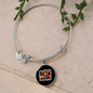 Cat Mom Paw Designs Bracelet Stainless Steel or 18k Gold Circle Bangle-Express Your Love Gifts