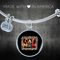 Cat Mom Paw Designs Bracelet Stainless Steel or 18k Gold Circle Bangle-Express Your Love Gifts
