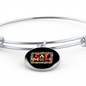 Cat Mom Paw Designs Bracelet Stainless Steel or 18k Gold Circle Bangle-Express Your Love Gifts