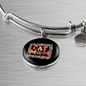 Cat Mom Paw Designs Bracelet Stainless Steel or 18k Gold Circle Bangle-Express Your Love Gifts