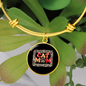 Cat Mom Paw Designs Bracelet Stainless Steel or 18k Gold Circle Bangle-Express Your Love Gifts