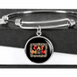 Cat Mom Paw Designs Bracelet Stainless Steel or 18k Gold Circle Bangle-Express Your Love Gifts