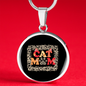 Cat Mom Paw Designs Circle Necklace Stainless Steel or 18k Gold 18-22"-Express Your Love Gifts