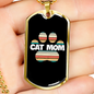Cat Mom Paw Necklace Stainless Steel or 18k Gold Dog Tag 24" Chain-Express Your Love Gifts