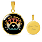 Cat Whisper Paw Circle Necklace Stainless Steel or 18k Gold 18-22"-Express Your Love Gifts