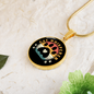 Cat Whisper Paw Circle Necklace Stainless Steel or 18k Gold 18-22"-Express Your Love Gifts