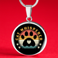 Cat Whisper Paw Circle Necklace Stainless Steel or 18k Gold 18-22"-Express Your Love Gifts