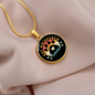 Cat Whisper Paw Circle Necklace Stainless Steel or 18k Gold 18-22"-Express Your Love Gifts