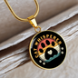 Cat Whisper Paw Circle Necklace Stainless Steel or 18k Gold 18-22"-Express Your Love Gifts