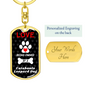 Catahoula Leopard Dog Keychain Stainless Steel or 18k Gold Dog Tag Keyring-Express Your Love Gifts