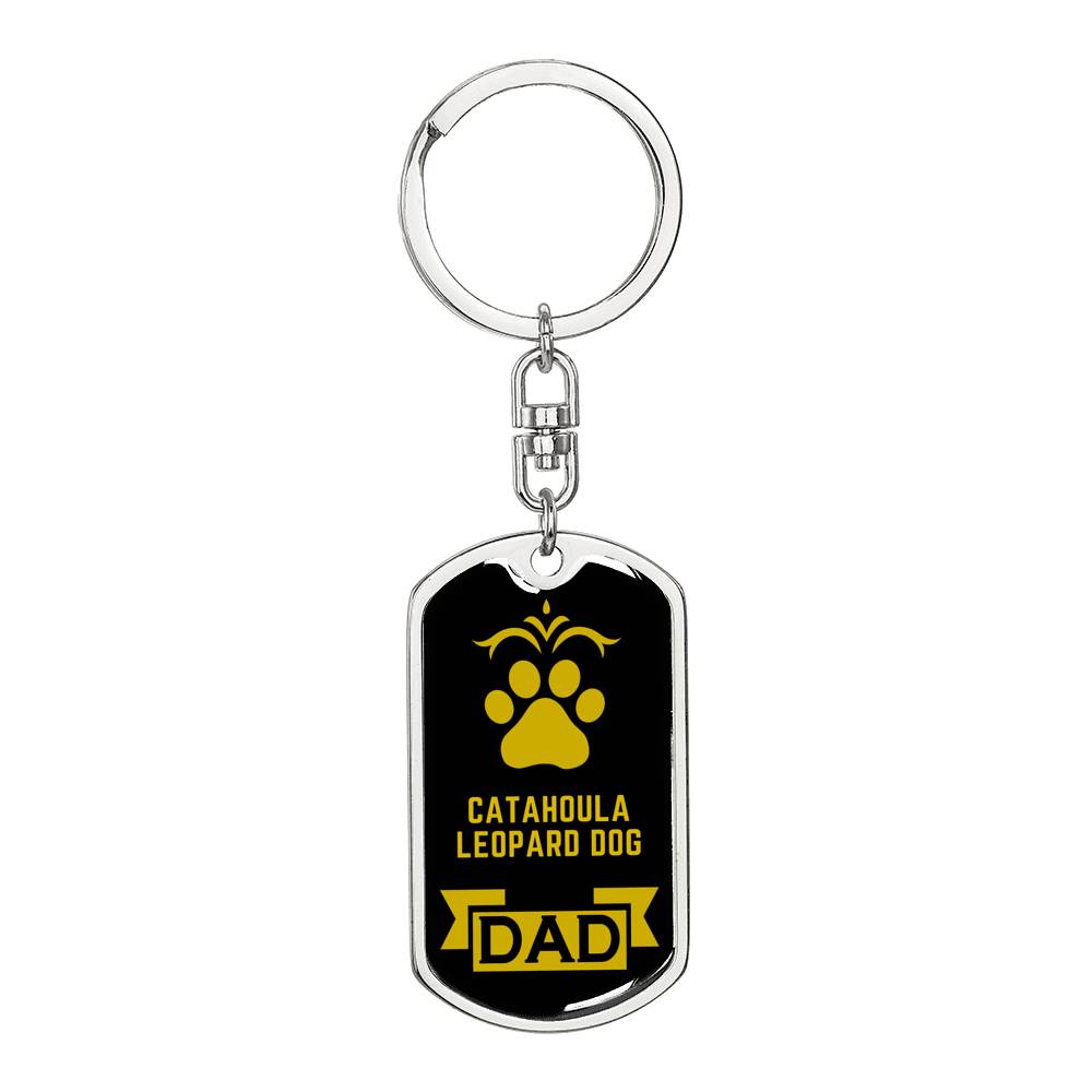 Catahoula Leopard Dog Keychain Stainless Steel or 18k Gold-Express Your Love Gifts